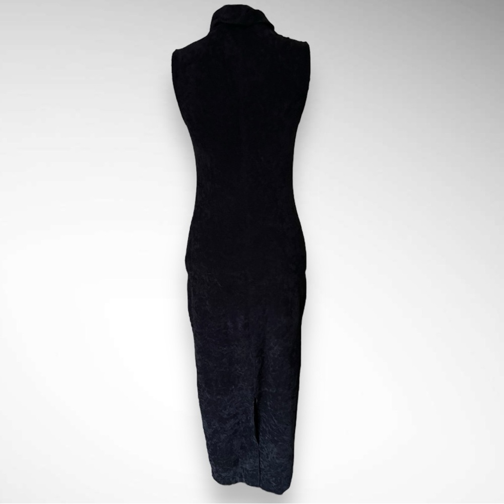 JAMES‎ PERSE Women's Black Stretch Velvet Sleeveless Midi Dress Size 2 | EUC - Picture 4 of 9